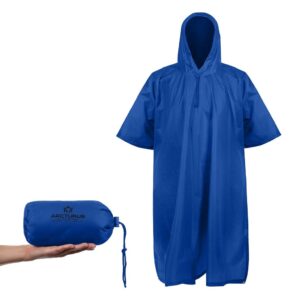 Arcturus Lightweight Ripstop Nylon Poncho with Adjustable Hood (Blue)