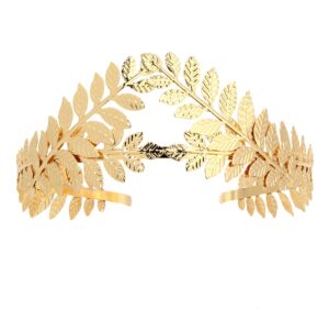 hipihom greek goddess crown bridal gold leaf headband wedding party halloween headpiece