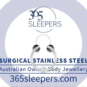 365 Sleepers 316L Surgical Steel 20G 18G 16G 14G 6mm-12mm BCR Ball Closure Septum Hinged Segment Nose Lip Ring Hoop Unisex Earrings Body Piercing Jewelry