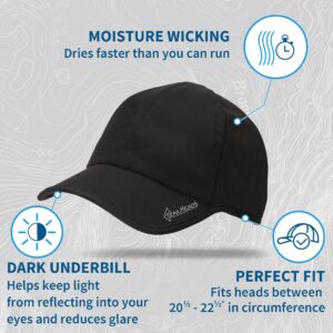 TrailHeads UV Protection Running Hats for Women, 50+ UPF - Summer Hats for Women Baseball Cap - Tennis, Golf, Gym, Workout Black