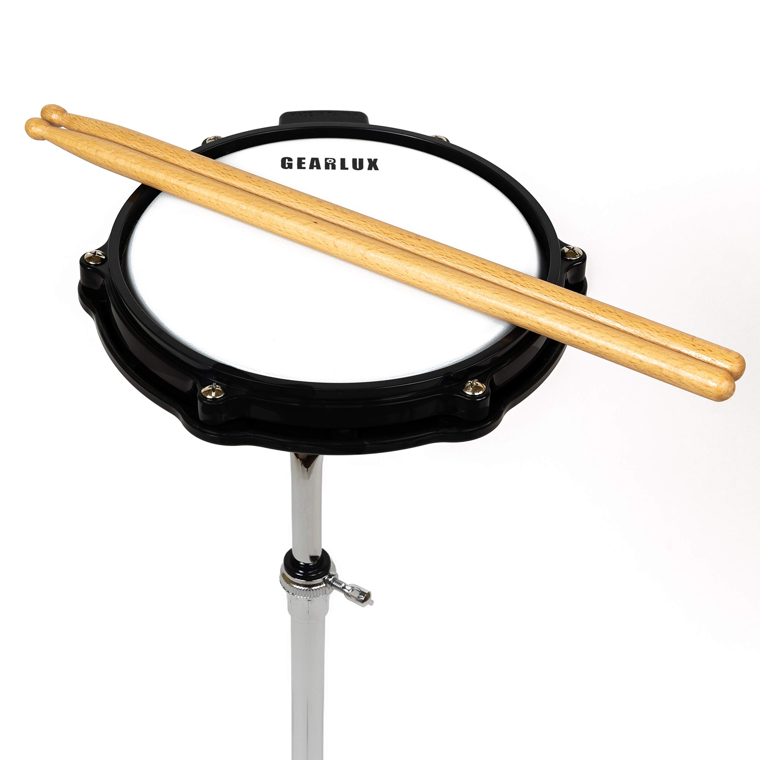 Gearlux 32-Note Glockenspiel Bell Kit with 8" Practice Pad, Stand, Music Rest, Mallets, Drum Sticks, and Gig Bag