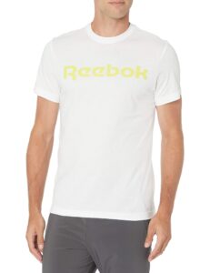 reebok gs linear read tee, white/hero yellow, s