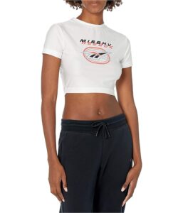 reebok cropped tee, white, s