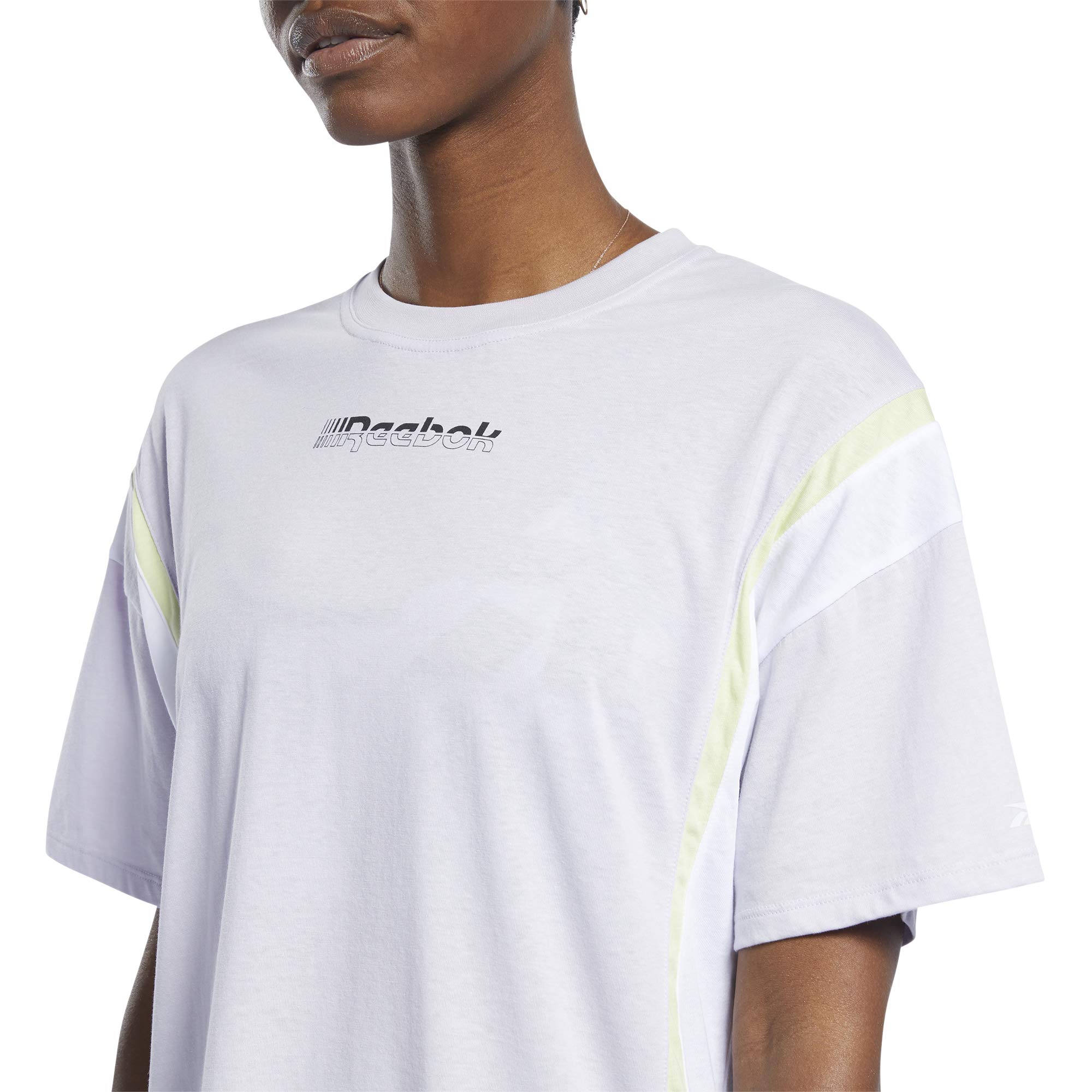 Reebok Workout Ready Meet You There Oversized Tee, Lilac Frost, 2XS