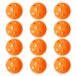 gse games & sports expert 12-pack practice baseballs, plastic baseballs training, hollow airflow softballs for pitching, batting, catching for all skill levels (orange)