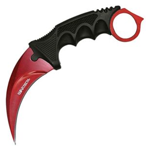 CSGO Karambit Advanced Tactical Knife Survival Knife Hunting Knife Fixed Blade Knife Razor Sharp Edge Camping Accessories Camping Gear Survival Kit Survival Gear 51763 (Red)