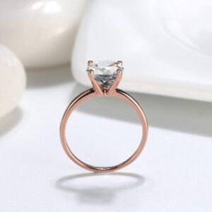 Amore 1CT 2CT 3CT DEW Solitaire Moissanite Engagement Ring by Ginger Lyne Choice of White Yellow or Rose Gold over Sterling Silver Wedding rings for women by Ginger Lyne