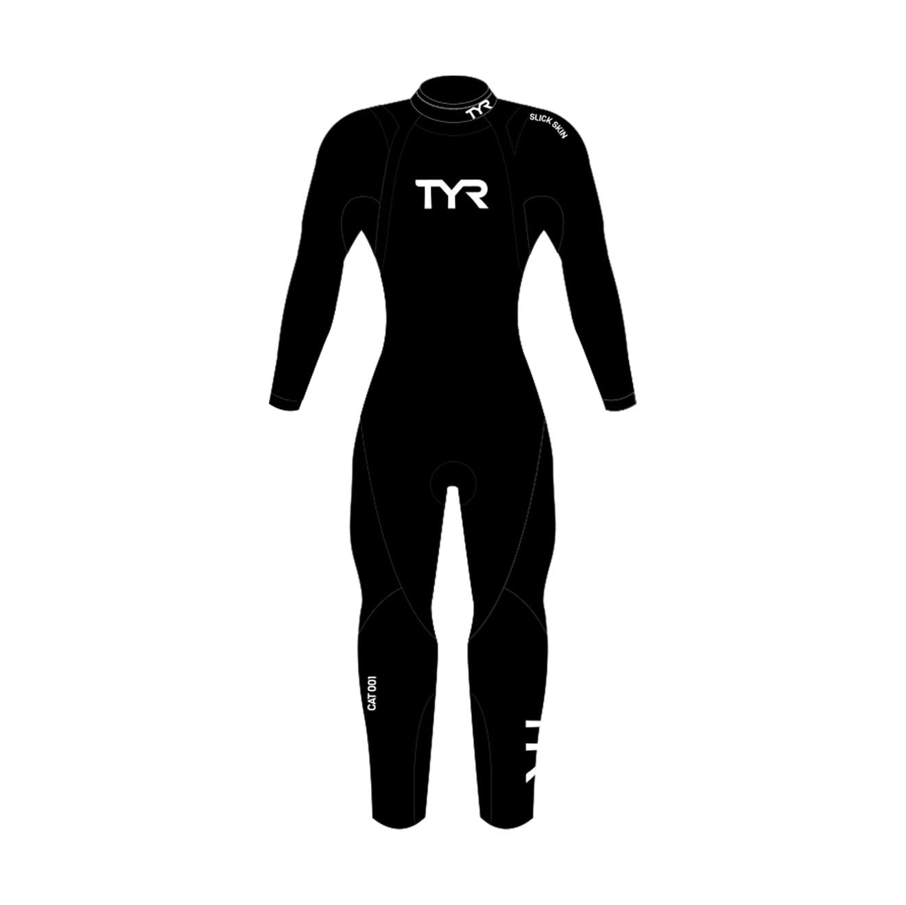 TYR Men's Long Sleeve Hurricane Wetsuit Cat 1, Black, Small