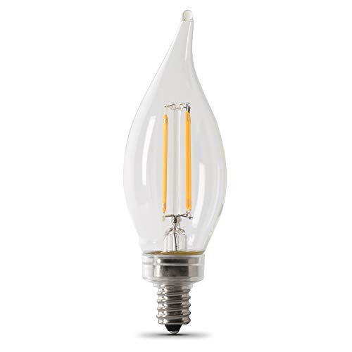 Feit Electric BPCFC25/927CA/FIL/2 25W EQ DM LED Candelabra Light Bulb, 2 Bulbs