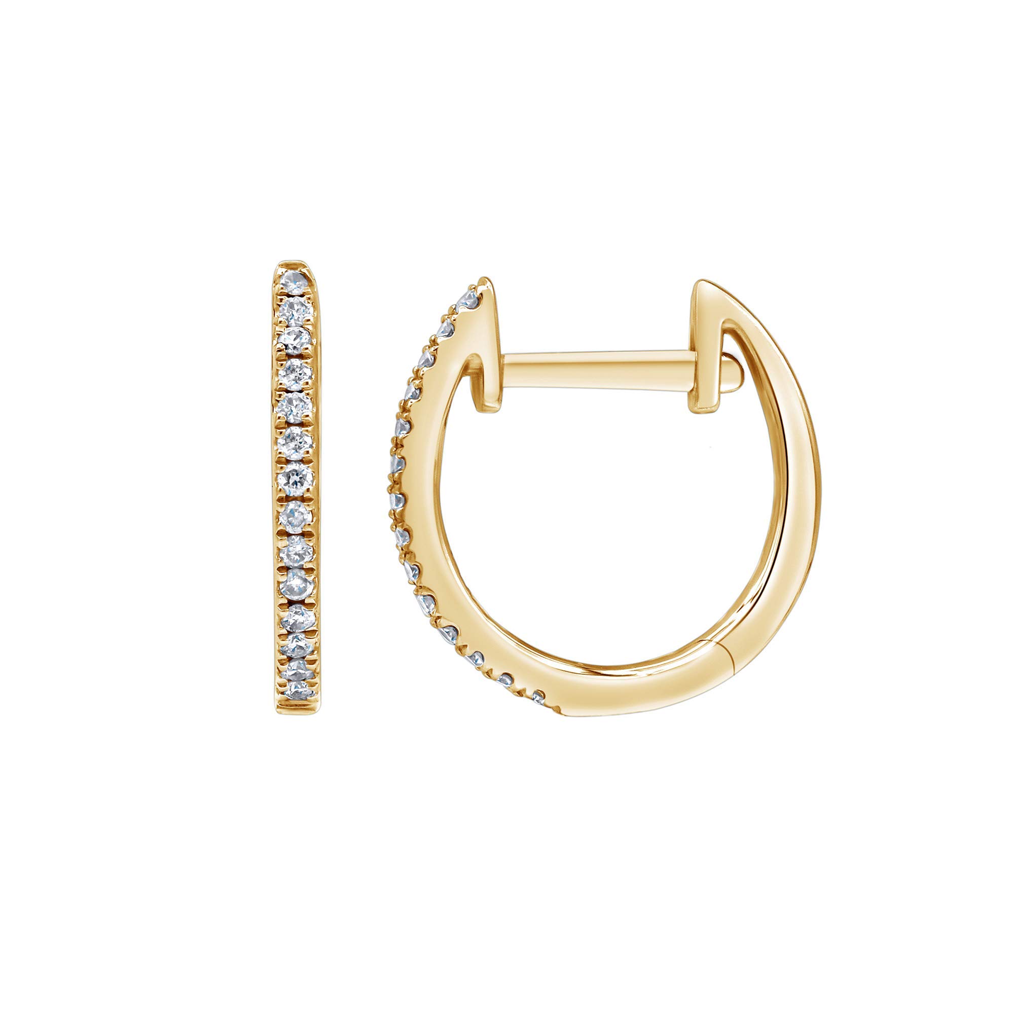 1/10 Carat Diamond, 14k Gold Hoop Earring (H-I, I1-I2) by La4ve Diamonds | Real Diamond Hoop Earrings For Women | Gift Box Included