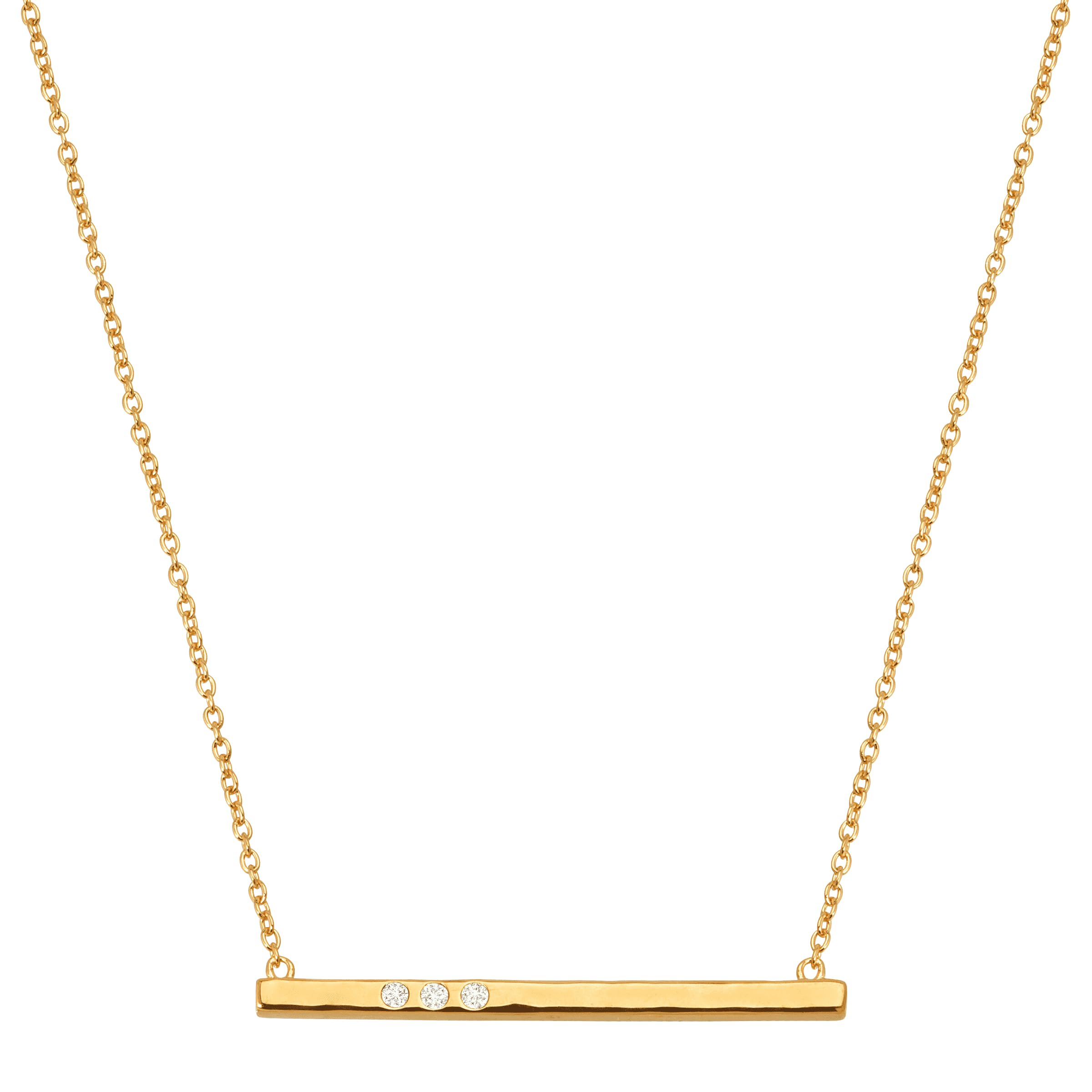 Silpada 'Dotted Line' Pendant Necklace with Crystals in Gold-Plated Sterling Silver, 18" + 2"