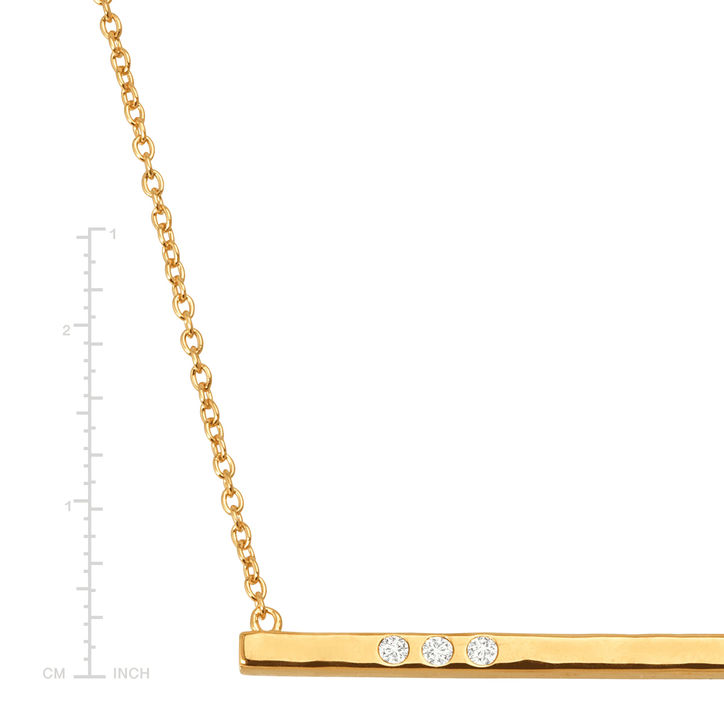 Silpada 'Dotted Line' Pendant Necklace with Crystals in Gold-Plated Sterling Silver, 18" + 2"