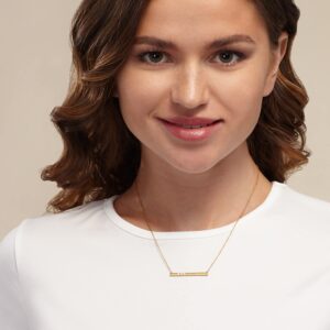 Silpada 'Dotted Line' Pendant Necklace with Crystals in Gold-Plated Sterling Silver, 18" + 2"