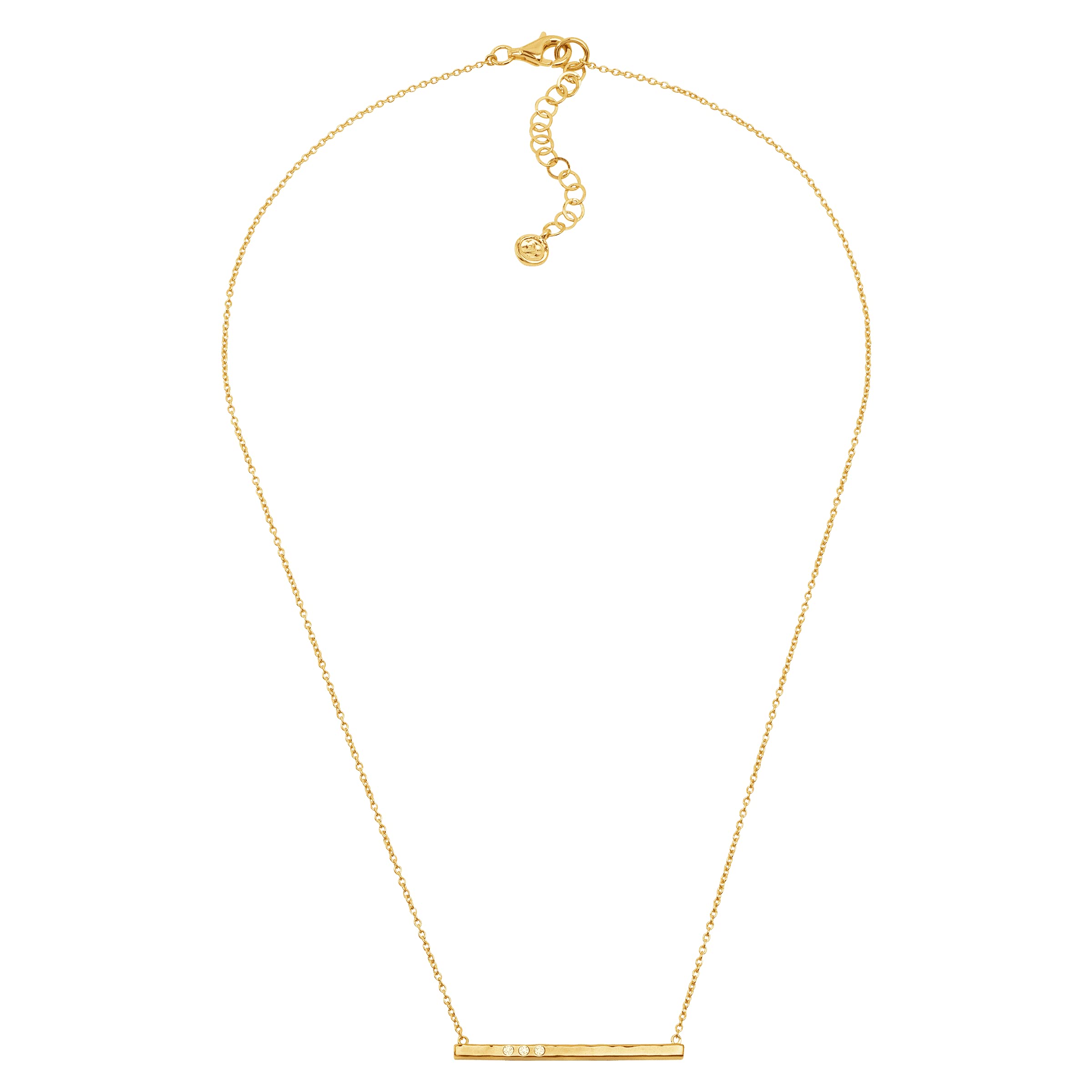 Silpada 'Dotted Line' Pendant Necklace with Crystals in Gold-Plated Sterling Silver, 18" + 2"