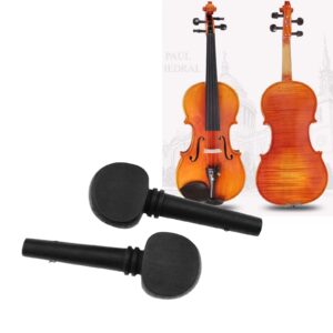 Create idea 4pcs Violin Fiddle Tuning Peg Set 4/4 Size Wooden Replacement Imitative Ebony Wood