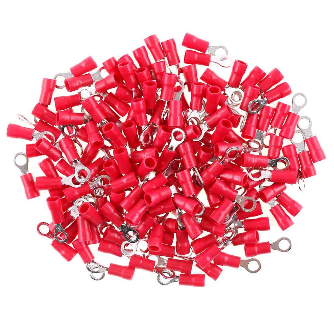 100pcs 22-16 Gauge Ring Insulated Electrical Wire Terminals Wire Crimp Connectors