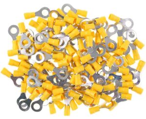 100pcs 12-10awg insulated terminals ring electrical wire crimp connectors