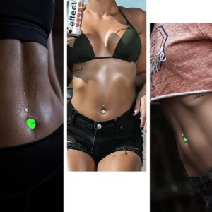 COCHARM 3PCS Halloween Alien Belly Button Rings Glow in the Dark 14G UFO Belly Navel Piercing Jewelry