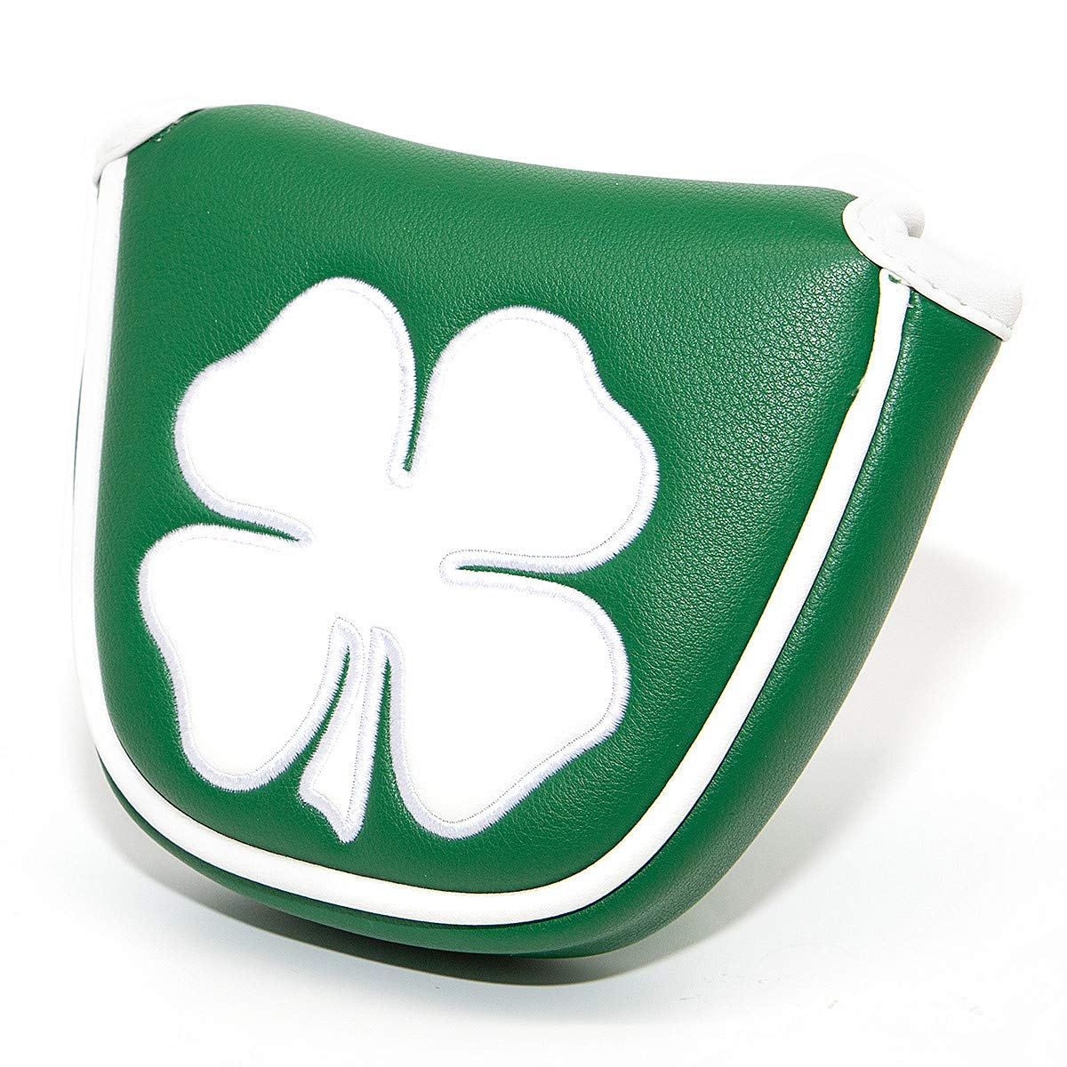 Barudan Golf Green White Shamrock Golf Headcover Head Covers Magnetic Mallet Putter Club Cover Protector Synthetic Leather Well Made for Odyssey 2ball Putters,Scotty Cameron,Tayormade,Ping