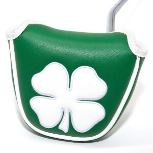 Barudan Golf Green White Shamrock Golf Headcover Head Covers Magnetic Mallet Putter Club Cover Protector Synthetic Leather Well Made for Odyssey 2ball Putters,Scotty Cameron,Tayormade,Ping