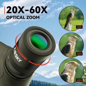 Gosky HD 20-60x80 Dual Focusing Spotting Scope - Waterproof HD Optics Zoom Scope with with Carrying Case and Smartphone Adapter for Hunting Bird Watching Target Shooting Astronomy Scenery-Gray