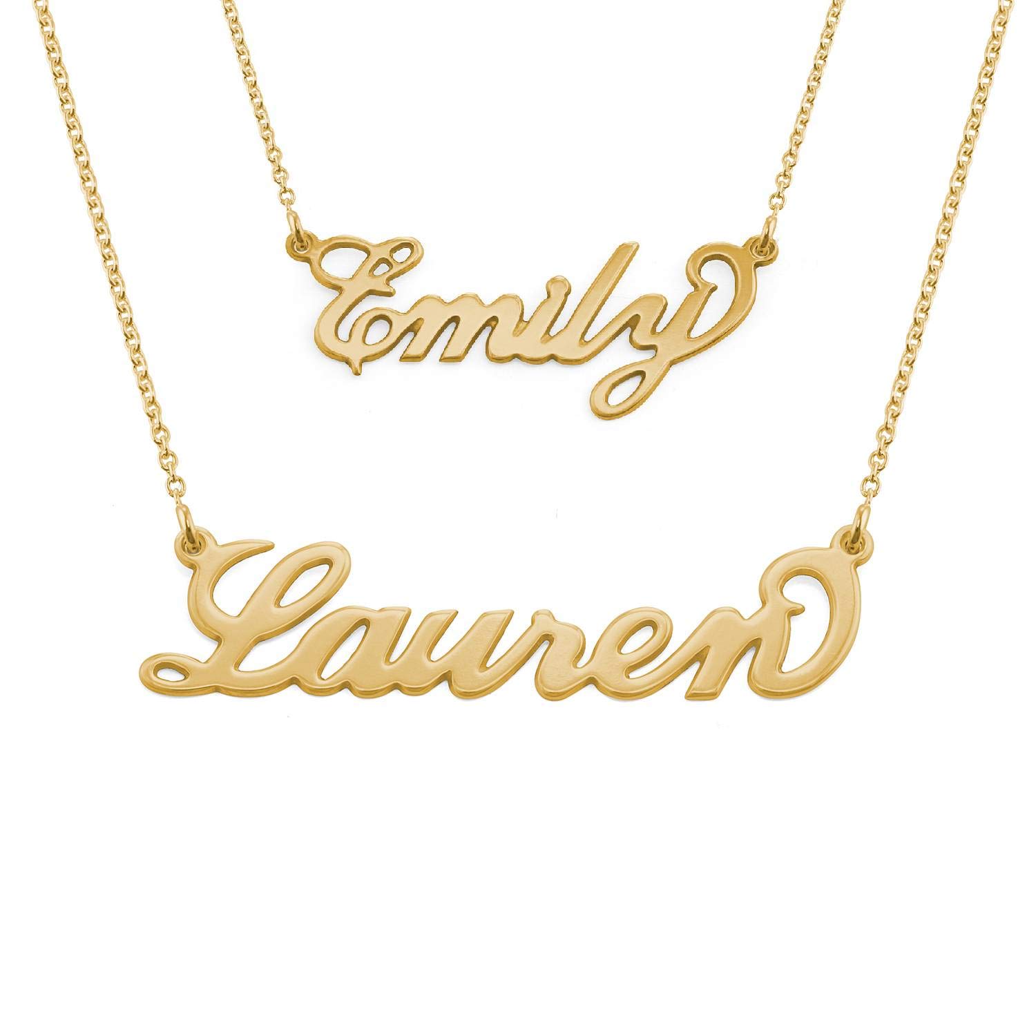 MyNameNecklace Personalized Name Necklace-My Name Custom Pendant Nameplate Precious Metals Sterling Silver 925 & Gold Plating - Christmas Jewelry Gift