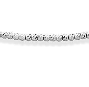 Miabella 925 Sterling Silver or 18Kt Yellow Gold Over Silver Diamond-Cut 2.5mm Bead Ball Chain Bracelet for Women, Made in Italy (sterling-silver, Length 6.5 Inches (X-Small))