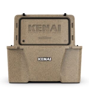 KENAI 45 Cooler | 45 qt Ice Chest Durable Rotomolded Insulated | Made in USA | Warranty for Life | for Beach Boat Camping Fishing Hunting | K45 | Sandstone