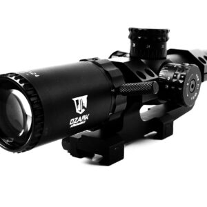 OZARK ARMAMENT LPVO 1-6X Scope - Military-Grade Optics with Illuminated Mil Dot Reticle and Cantilever Mount - Ideal for Tactical Operations and Versatility Between CQB & Long-Range Shooting