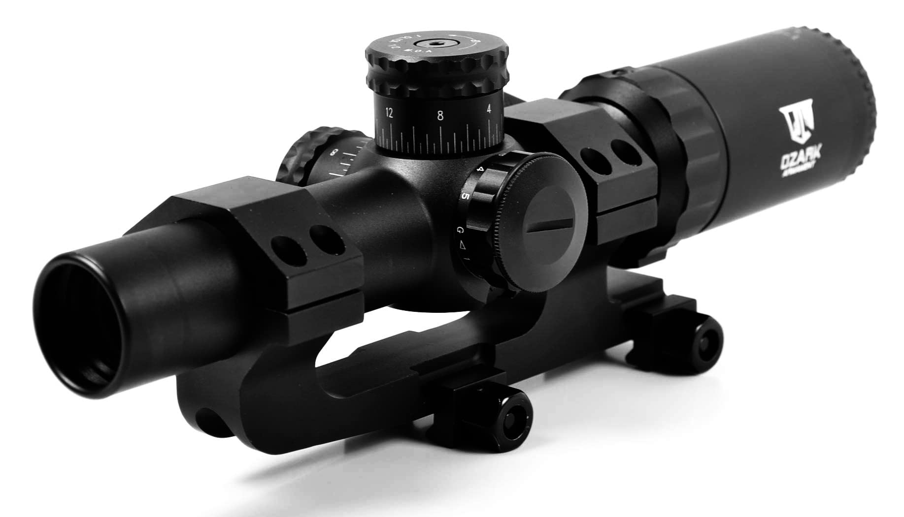 OZARK ARMAMENT LPVO 1-6X Scope - Military-Grade Optics with Illuminated Mil Dot Reticle and Cantilever Mount - Ideal for Tactical Operations and Versatility Between CQB & Long-Range Shooting