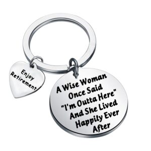 ensianth enjoy retirement keychain funny job work retiree keychain coworker leaving gifts going away gifts (enjoy retirement key)