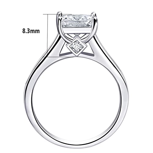 Newshe Jewellery Wedding Rings for Women AAAAACz 925 Sterling Silver Engagement Ring Sets Princess 4.1Ct Size 7