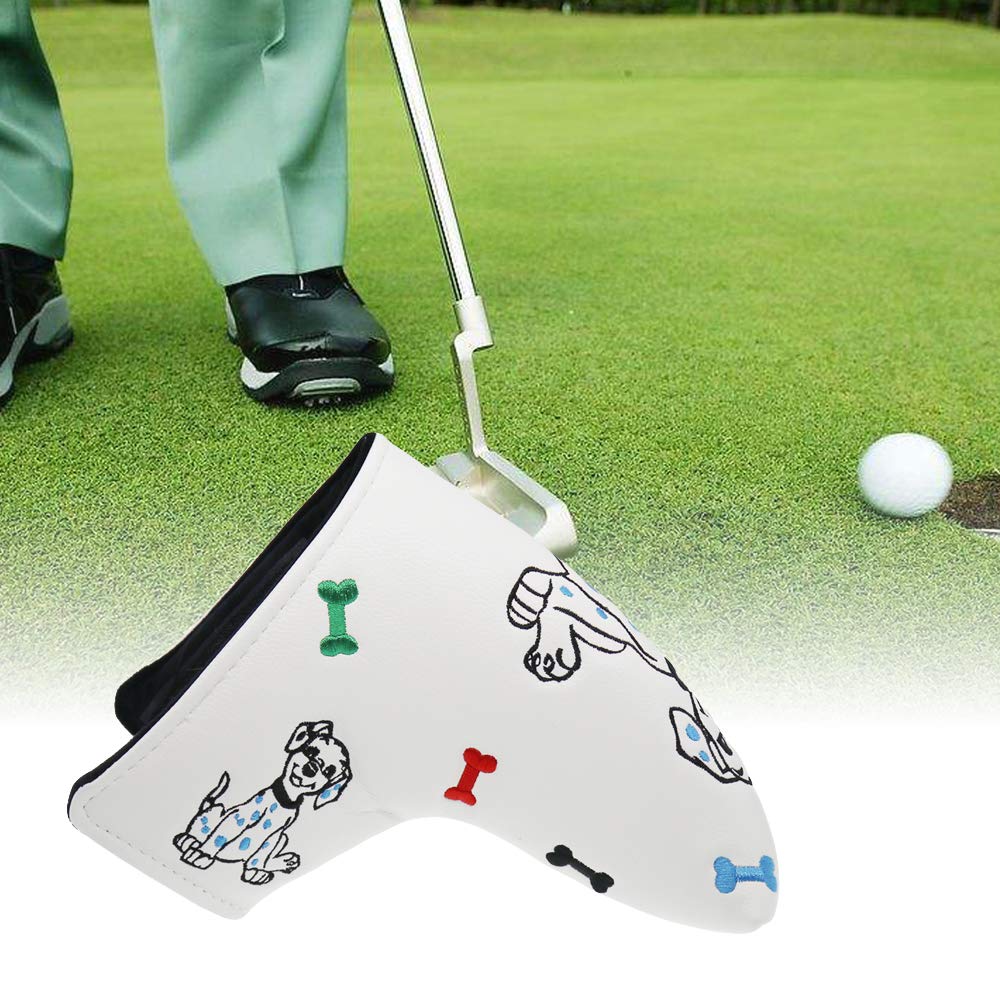 HISTAR Cuter Puppy Golf Blade Putter Cover Headcover for Scotty Cameron (White)