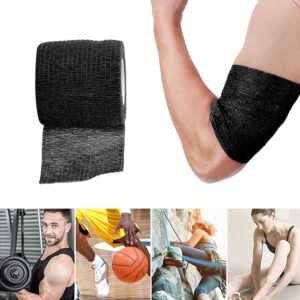 Tattoo Grip Tape - Yuelong 8Pcs Black Cohesive Tattoo Grip Wrap Tape Elastic Bandage Rolls Self-Adherent Tape for Tattoo Machine Grip Tube Accessories Sports Tape