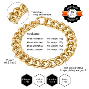 GOLDCHIC JEWELRY Oversized Chain for Women, 23mm Punk Chunky Chainlink Choker Necklace, Gold Cuban Link 20'' Choker for Wife