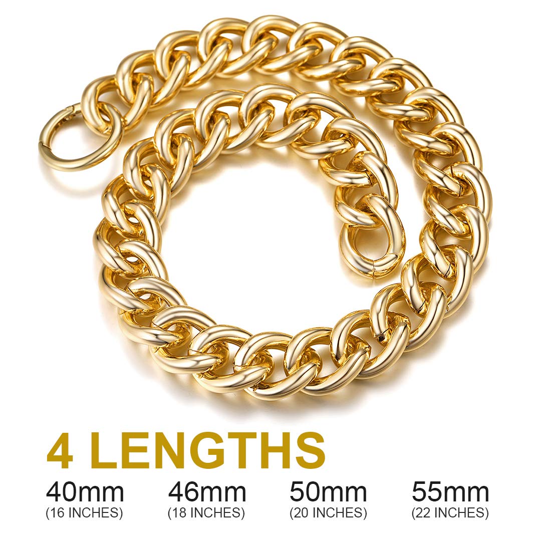 GOLDCHIC JEWELRY Oversized Chain for Women, 23mm Punk Chunky Chainlink Choker Necklace, Gold Cuban Link 20'' Choker for Wife