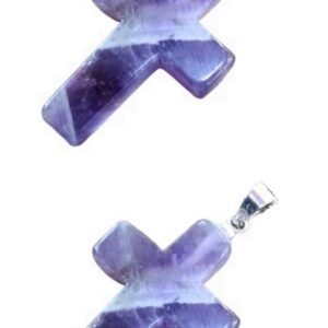 DHYANARSH Amethyst Cross Pendant for Healing and Worship - Balancing Chakras, Spiritual Tranquility