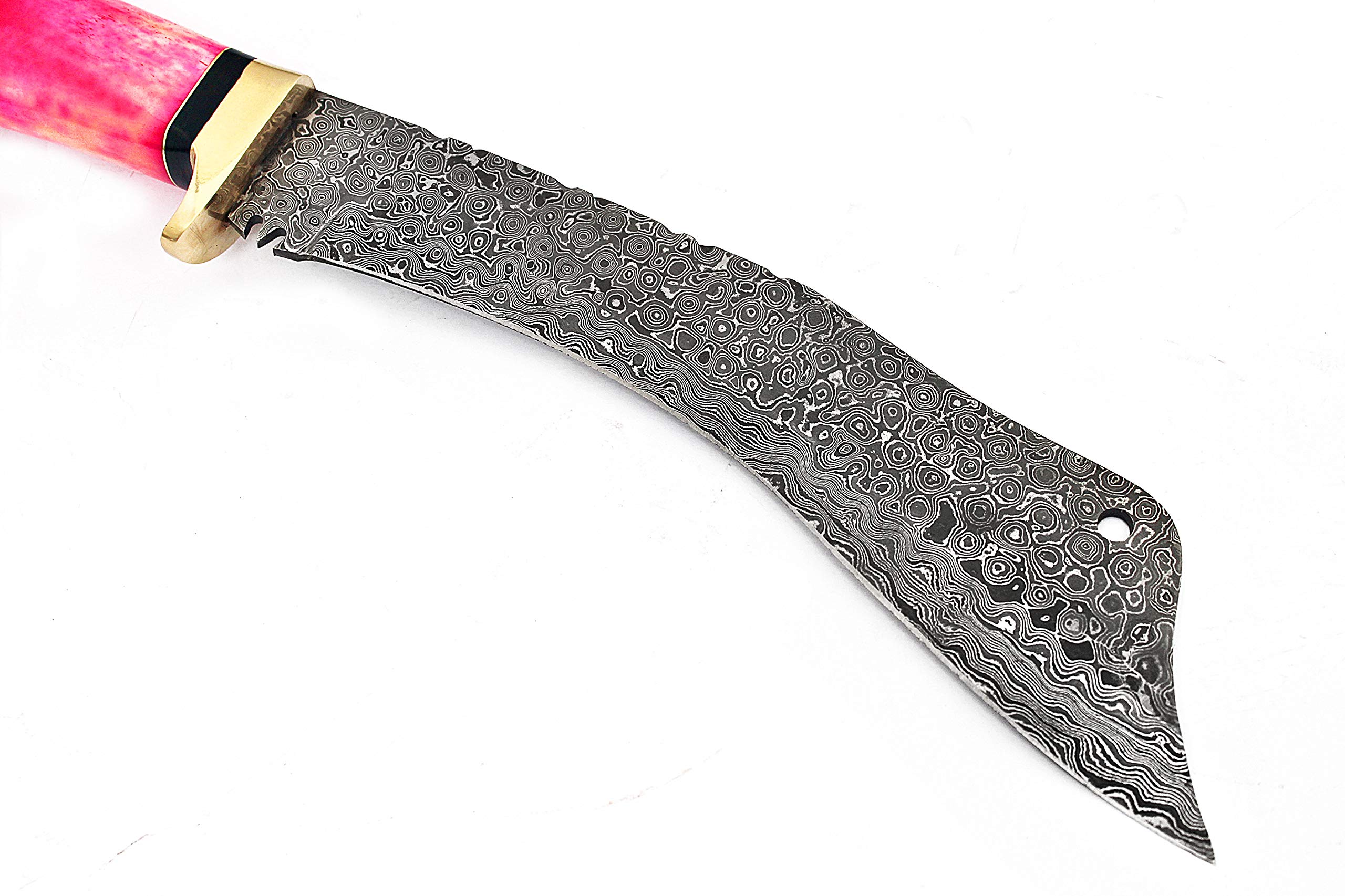 FAYYAZ BROTHERS Custom Made Damascus Steel Hunting Knife/Kukri Knife FBK-18730 (Red Colored Bone)