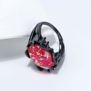 Ginger Lyne Collection Dragoneye Black Dragon Eye Bat Wing Fantasy Elvish Ring Purple Red or Black Size 6