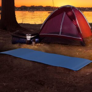 Foam Sleeping Pad for Camping - 0.75-Inch-Thick Waterproof Sleep Pad with Carry Straps for Cots, Tents, or Sleepovers by Wakeman Outdoors (Blue)