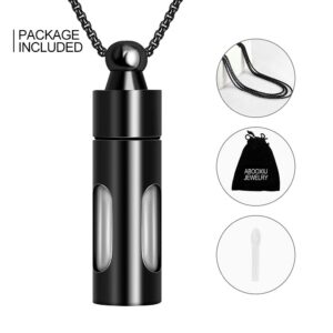 abooxiu Glass Urn Necklaces for Ashes Stainless Steel Ashes Necklaces Cremation Jewelry Memorial Pendant Keepsake Ash Holder