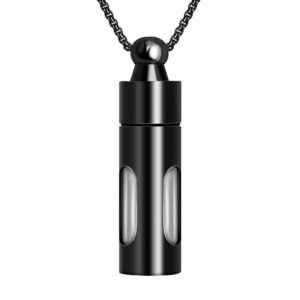 abooxiu Glass Urn Necklaces for Ashes Stainless Steel Ashes Necklaces Cremation Jewelry Memorial Pendant Keepsake Ash Holder