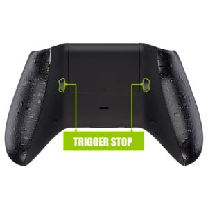 extremerate flashshot trigger stop bottom shell kit for xbox one s & one x controller, redesigned back shell & textured black handle grips & hair trigger for xbox one s x controller model 1708