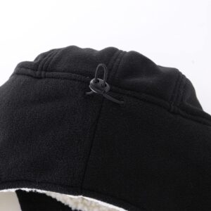 Connectyle Mens Fleece Thermal Skull Cap Warm Winter Beanie with Earflap Outdoor Cycling Sports Hat Black