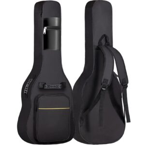 GLEAM Acoustic Guitar Gig Bag - 0.35 Inch Sponge Padding Fit 39-41 Inch Guitar Waterproof Black