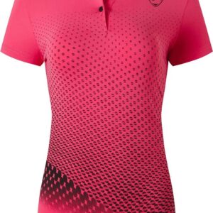 Sportides Women's Sport Polo Tee Shirt Tshirt T-Shirt Short Sleeve Poloshirt Golf Tennis Badminton Bowling SWT251_RoseRed_XL