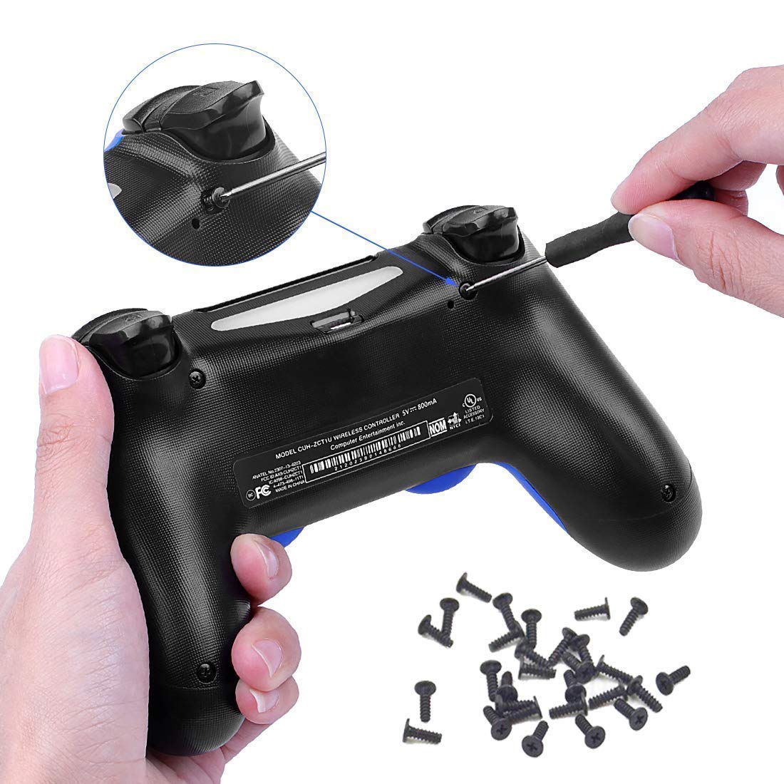 Yosikr Thumbsticks Joystick for Playstation 4 PS4 Controller with Cross Screwdriver + L2 R2 L1 R1 Trigger Replacement Parts + ABXY Bullet Buttons + D-pad + Small Spring (Balck)