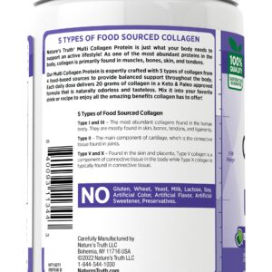 Nature's Truth Multi Collagen Powder | 9 oz | Type I, II, III, V, X | Hydrolyzed Collagen Peptide Protein Powder | Keto and Paleo Friendly | Unflavored | Gluten Free