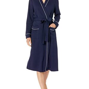 Amazon Essentials Women's Lightweight Waffle Full-Length Robe (Available in Plus Size), Navy, Medium