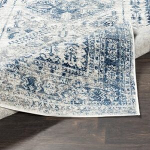 Livabliss Desta Vintage Oriental Area Rug,7'10" x 10'2",Blue/White